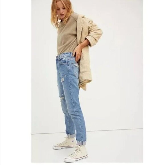 Boyish The Billy Authentic Rigid High Rise Skinny Distressed Jeans Far Country 2 - Picture 1 of 11